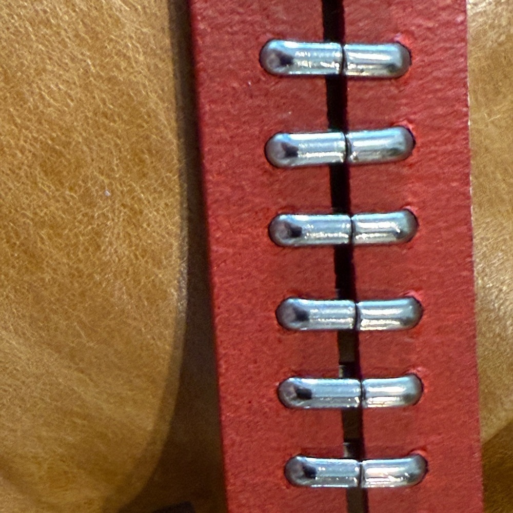 Fendi Red with Silvertone accents Vintage 1990's belt EUC - Picture 6 of 16